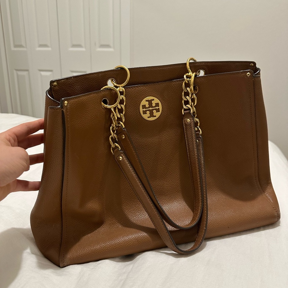 Tory Burch Tan Leather Shoulder Bag